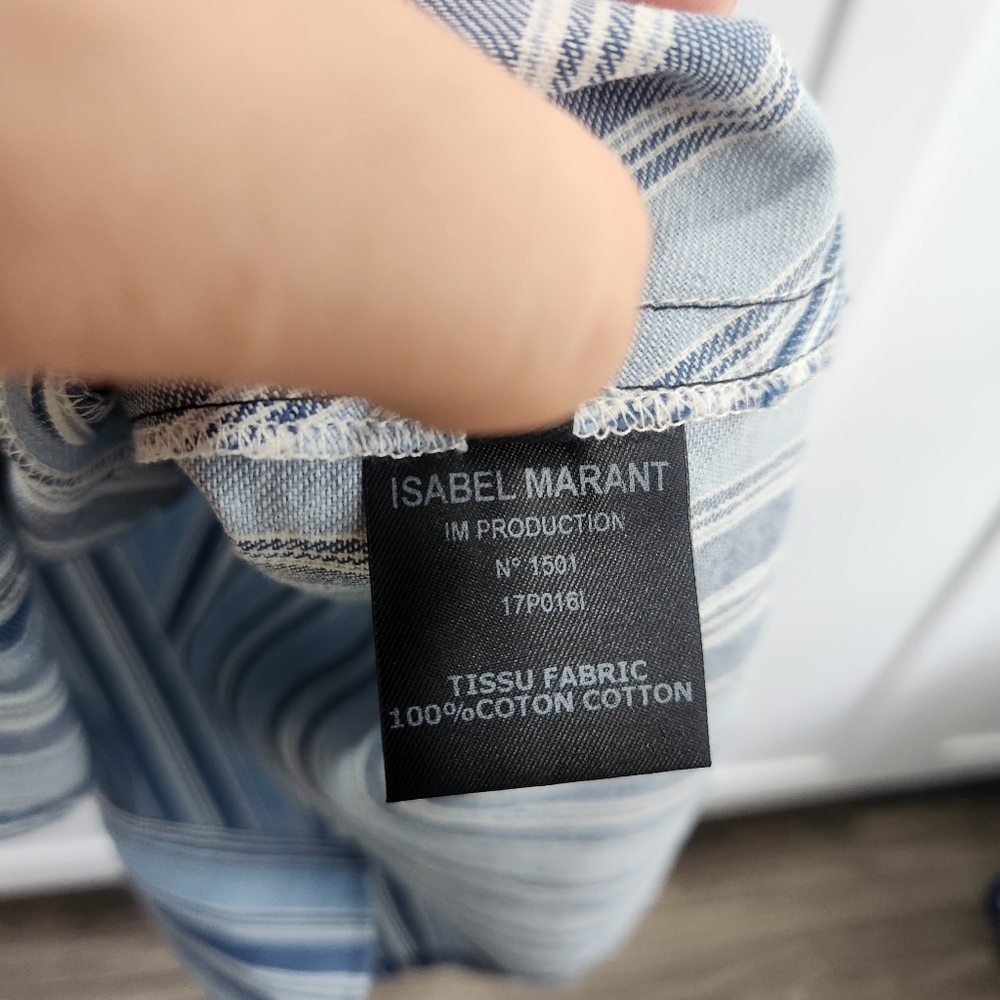 Isabel Marant Striped Sleeveless Snap Top size 38 US 6. T1 - Picture 8 of 14